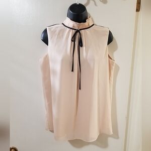 Karl Lagerfeld Tie Neck Blouse Sleeveless Size S